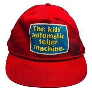 VTG The Kids' Automatic Teller Machine Snapback Baseball Hat Humor Dad Grandpa